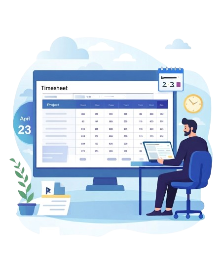 Timesheet application illustration